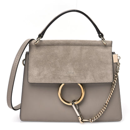 Chloe Suede Calfskin Small Faye Top Handle Bag Motty Grey 1 of 11