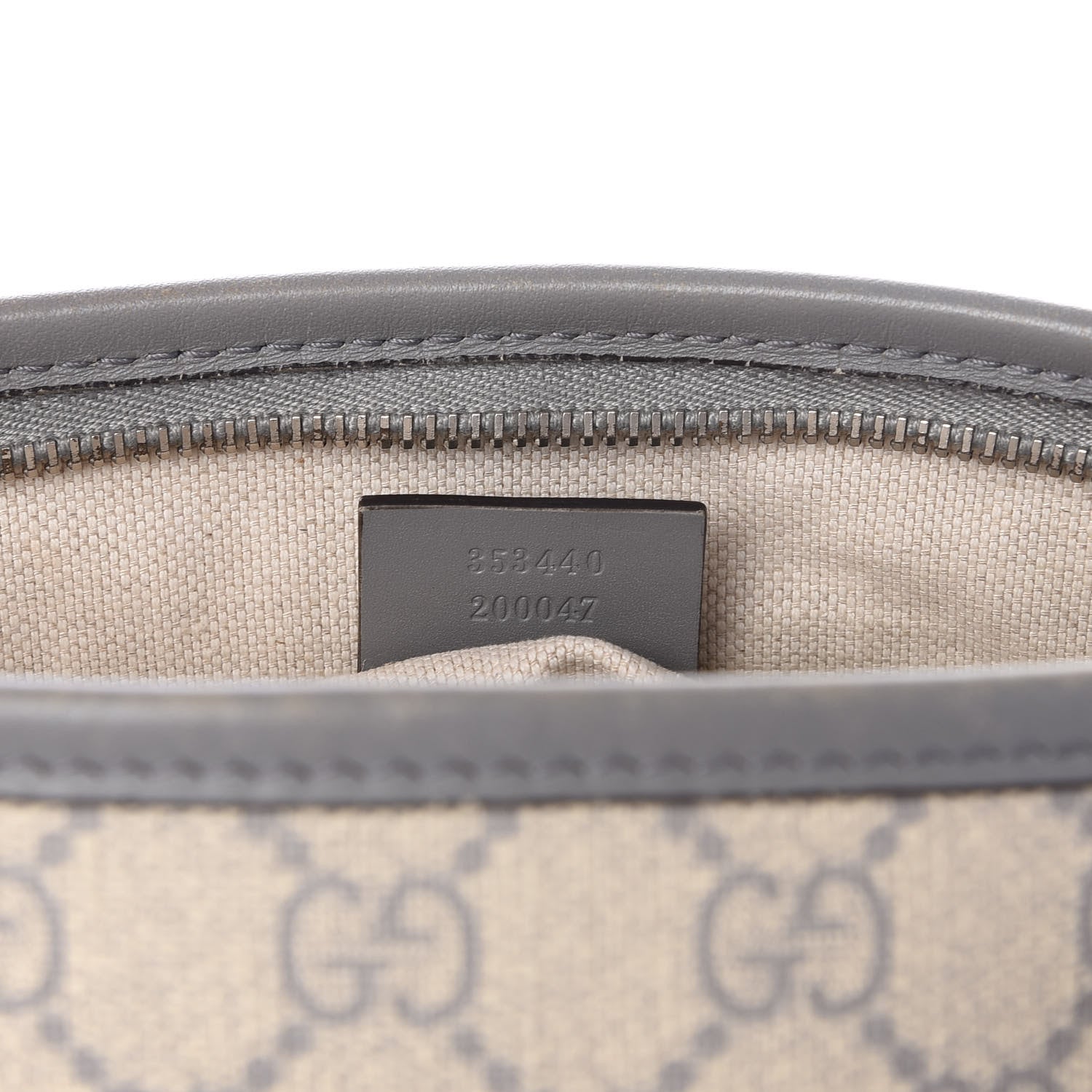 Gucci GG Supreme Monogram Small Zippered Tote Ecru Grigio 6 of 9