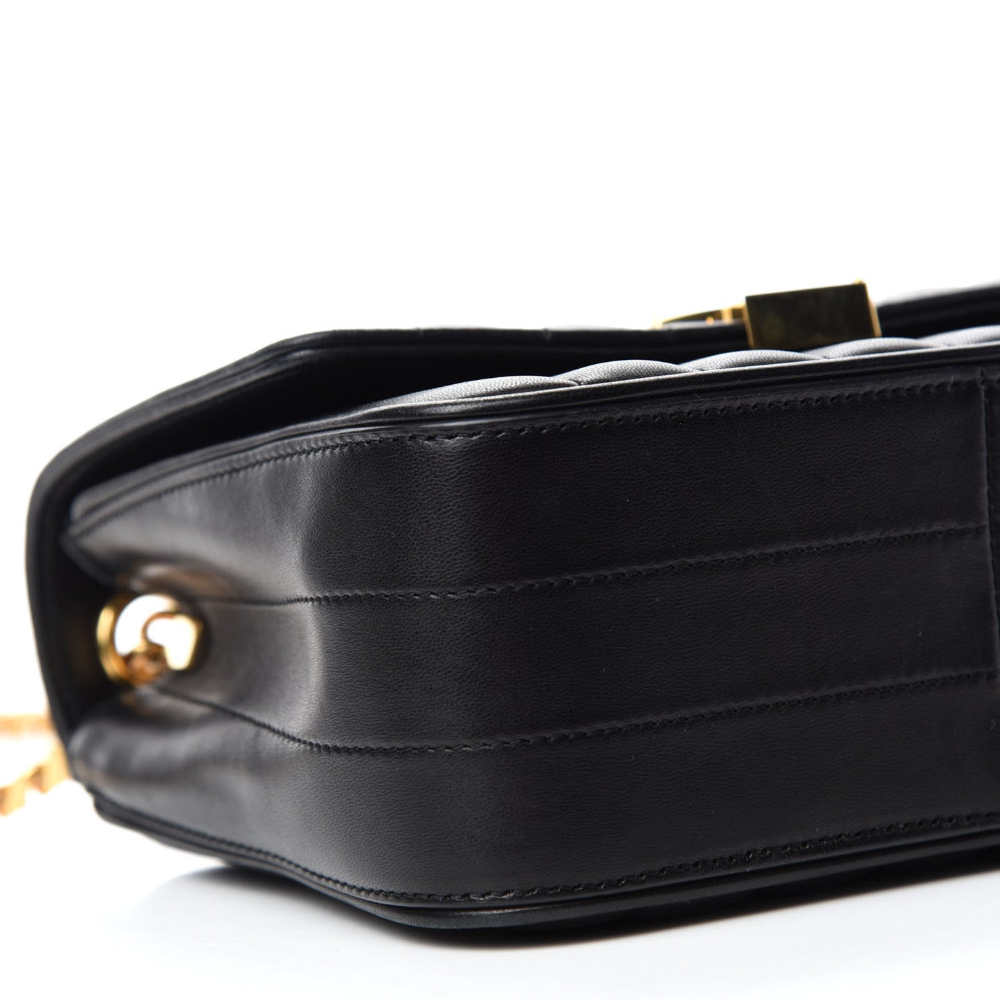 Lambskin Matelasse Monogram Medium Vicky Chain Bag Black