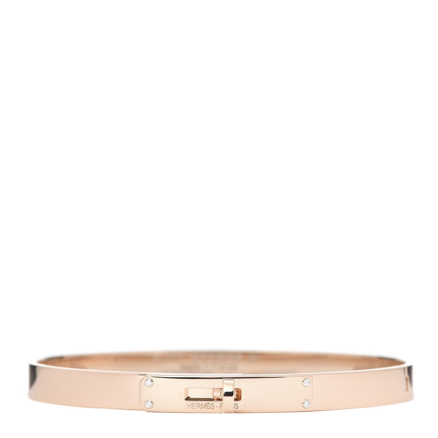 Hermes 18K Rose Gold Diamond PM Kelly Bracelet ST 1 of 6