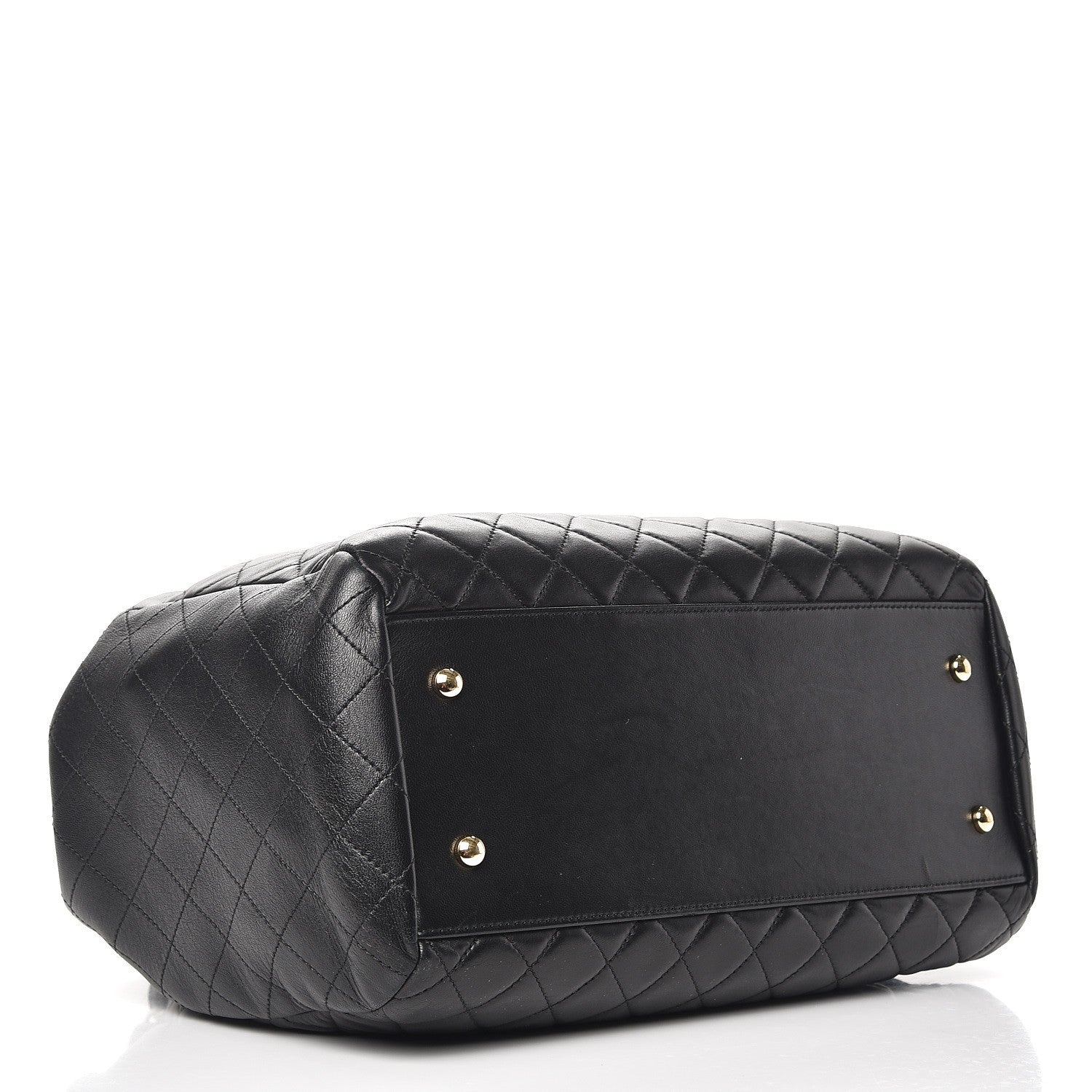 Chanel Lambskin Quilted Large Drawstring Bag Black 4 of 13