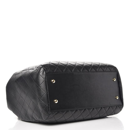 Chanel Lambskin Quilted Large Drawstring Bag Black 4 of 13
