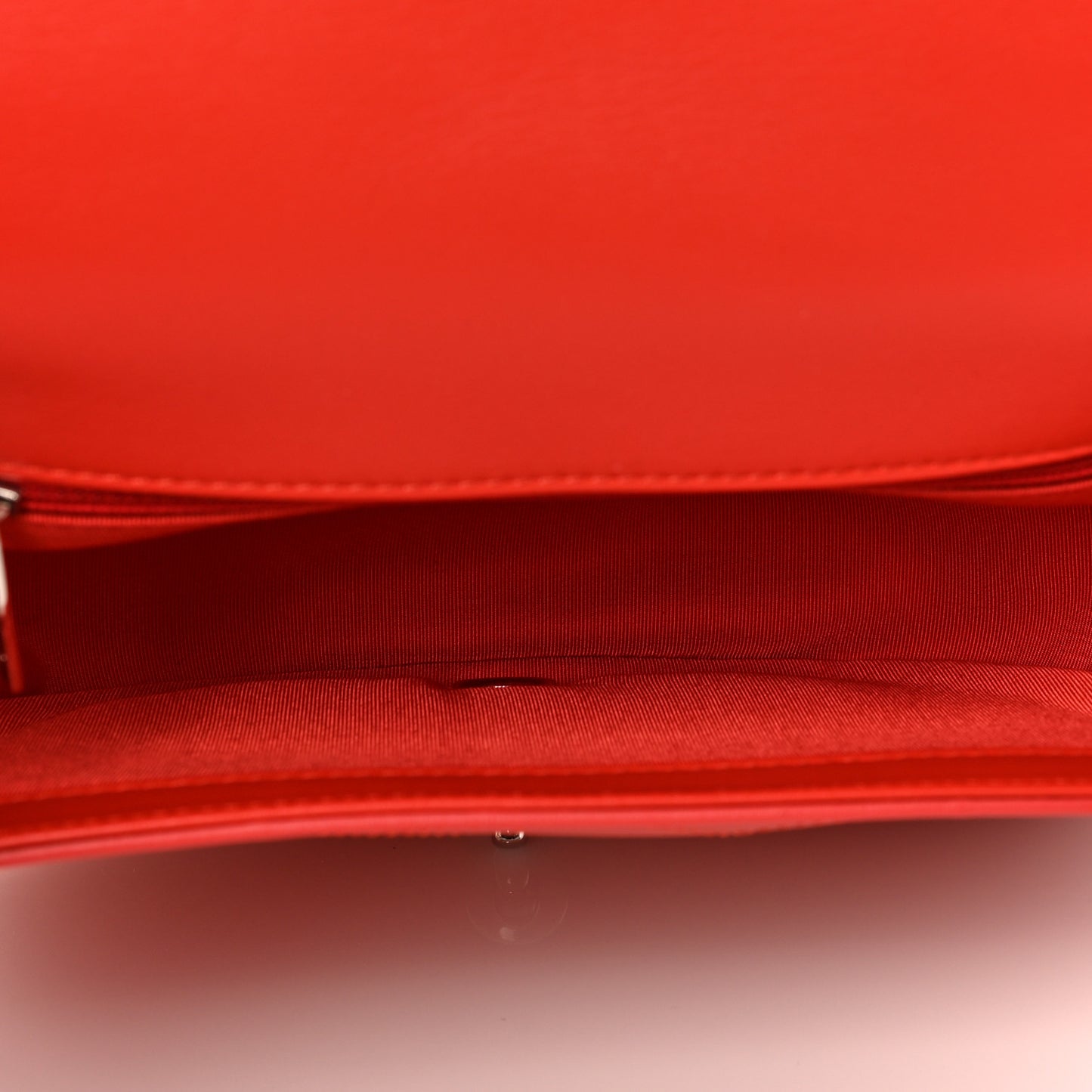 Calfskin Stitched Ring My Bag Flap Crossbody Red