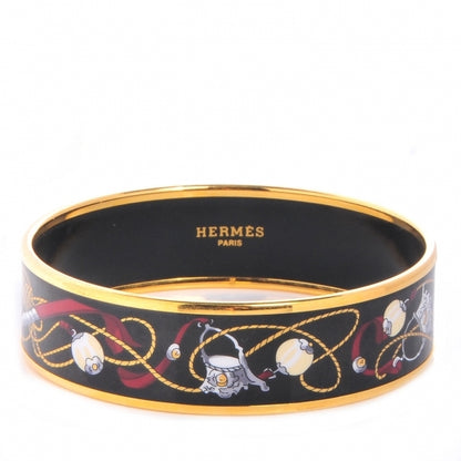 Hermes Enamel Printed Pearl Wide Bracelet 70 Black 1 of 6