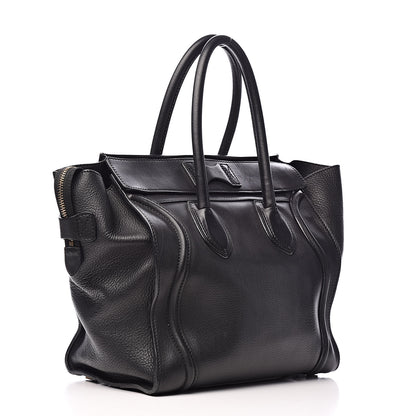 Celine Drummed Calfskin Mini Luggage Black 3 of 11