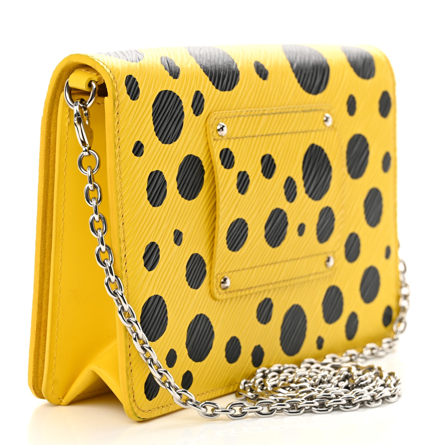 LV x YK Epi Infinity Dots Twist Belt Chain Wallet Yellow Black