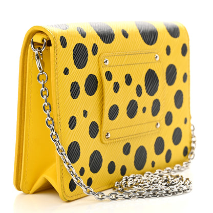 Louis Vuitton LV x YK Epi Infinity Dots Twist Belt Chain Wallet Yellow Black 3 of 12