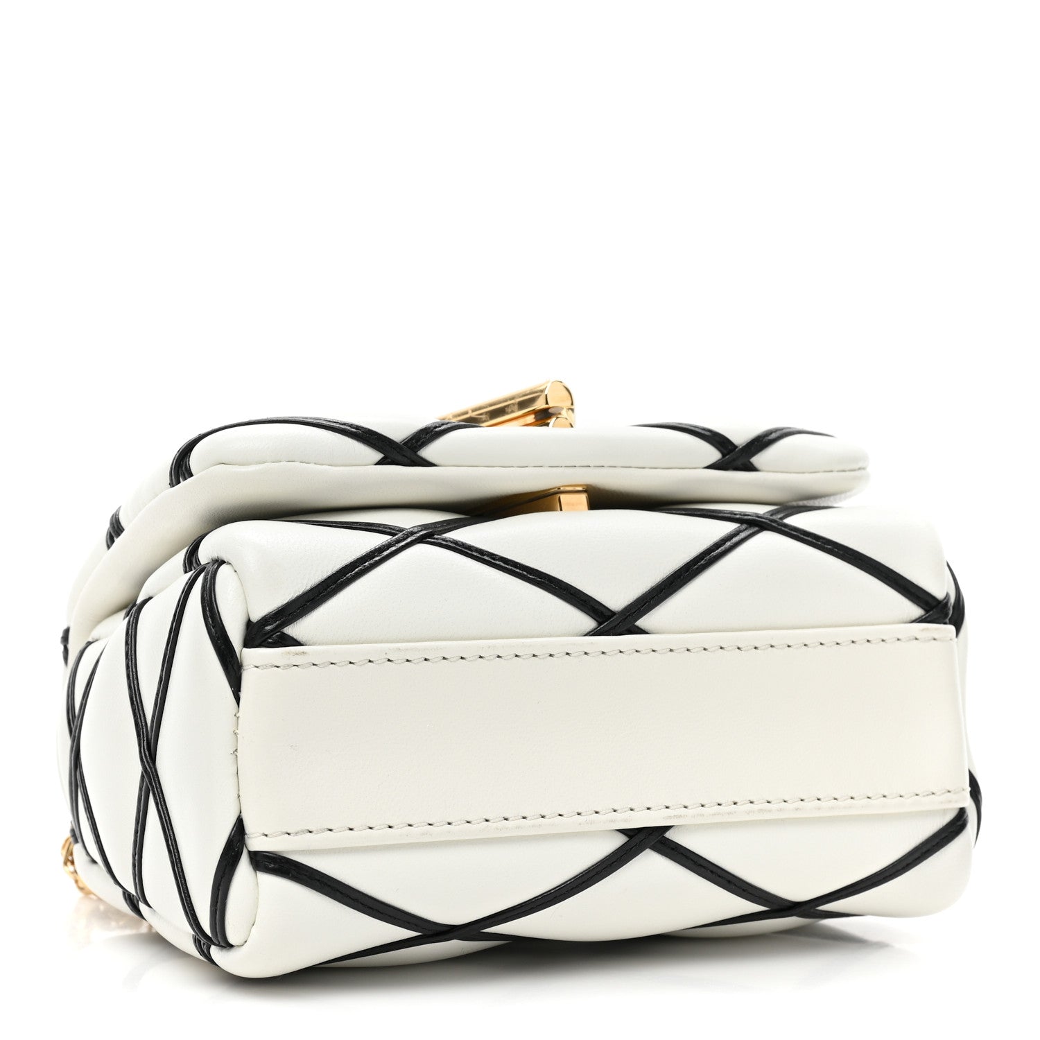 Louis Vuitton Lambskin Malletage Pico GO-14 White Black 4 of 8