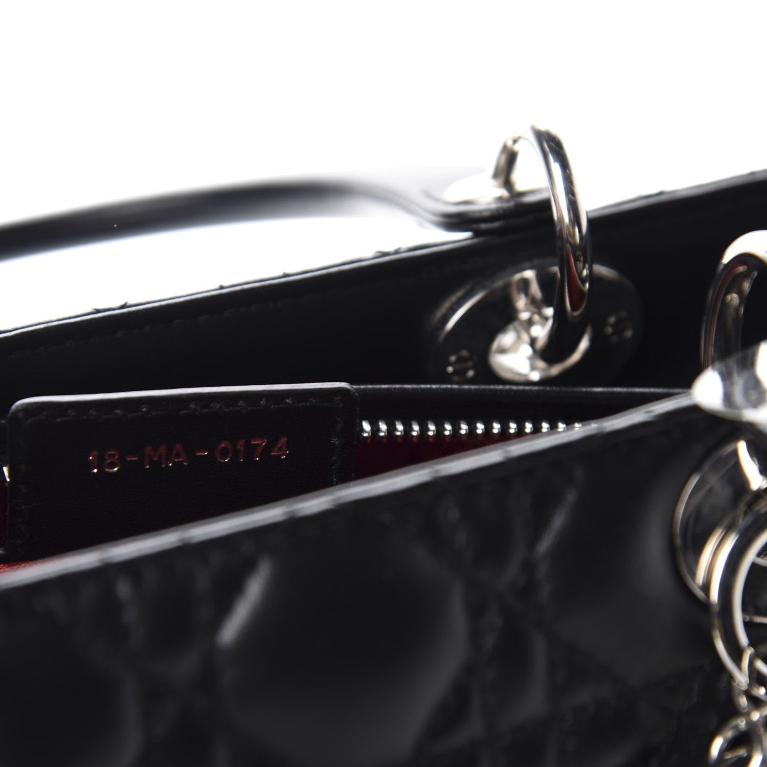 Christian Dior Lambskin Cannage Medium Lady Dior Black 9 of 10