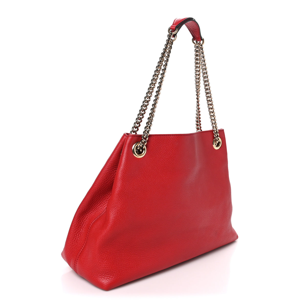 Gucci Pebbled Calfskin Medium Soho Chain Shoulder Bag Tabasco Red 3 of 11