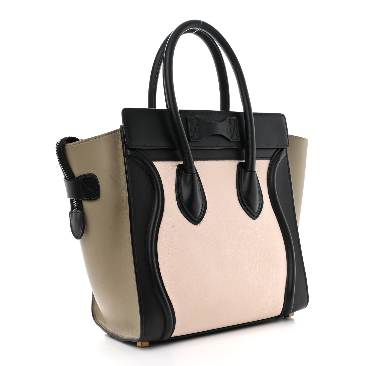 Celine Goatskin Smooth Calfskin Micro Tri-Color Luggage Olive 3 of 16