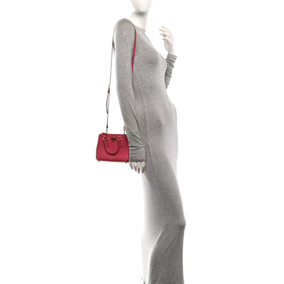 Prada Saffiano Lux Micro Galleria Double Zip Tote Fuxia 2 of 9