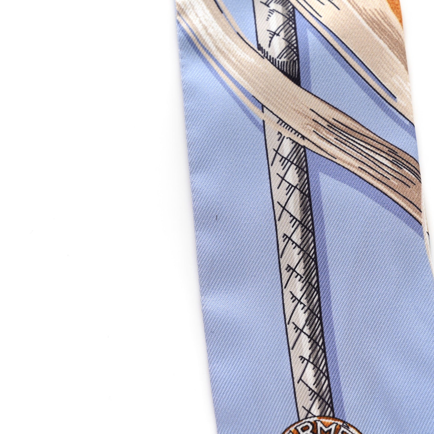Silk Cavalcades Twilly Bleu Ciel Creme Vert