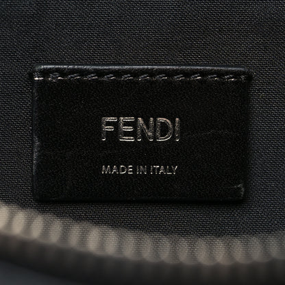 Fendi Glazed Fabric Vitello Liberty FF 1974 Diagonal Belt Bag Black Sunflower 6 of 10