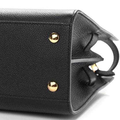 Burberry Grainy Calfskin Mini Two Handle Title Bag Black 10 of 10