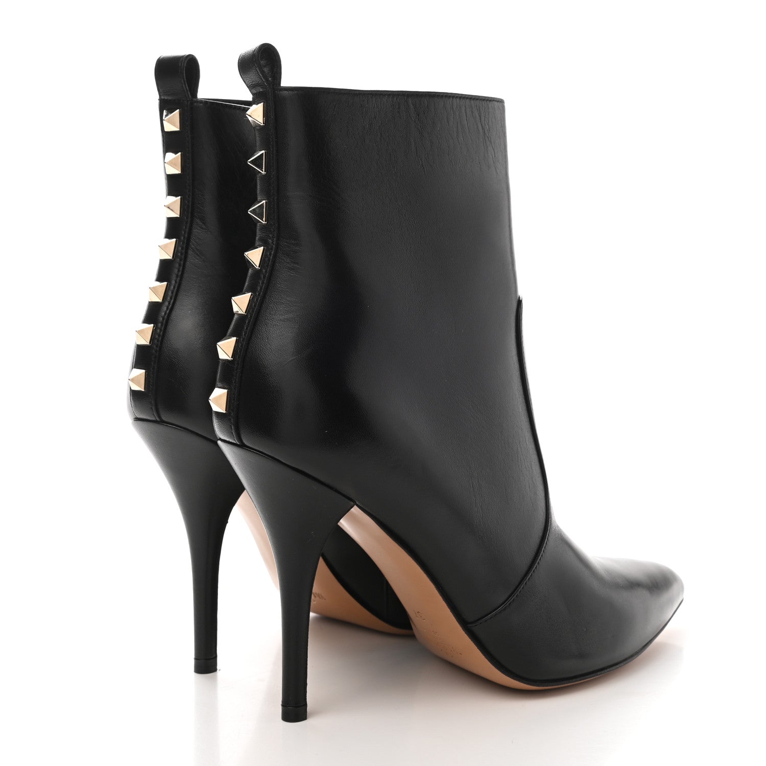 Valentino Garavani Calfskin Rockstud Ankle Booties 37 Black 4 of 8