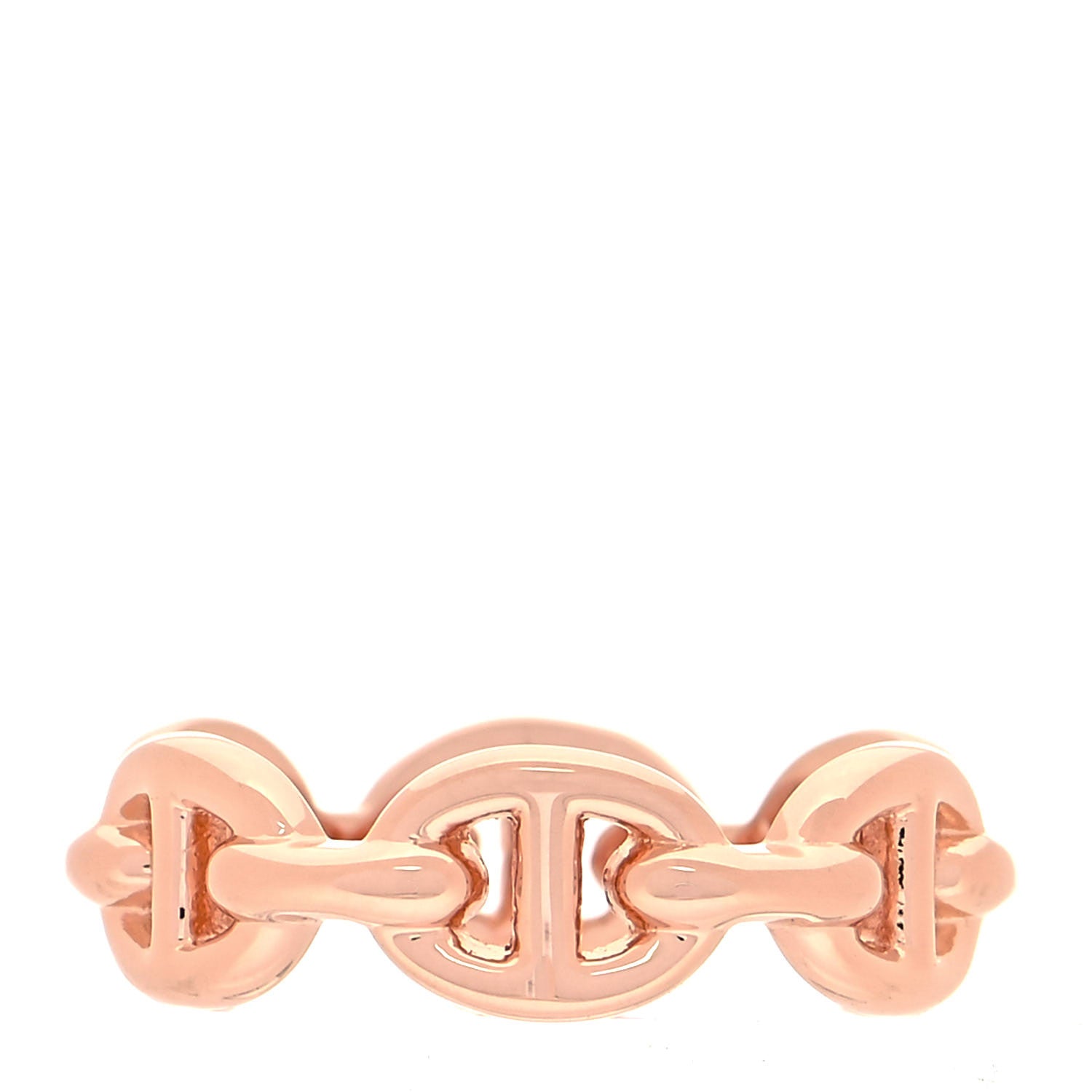Hermes 18K Rose Gold PM Chaine D'Ancre Enchainee Ring 49 4.75 1 of 5