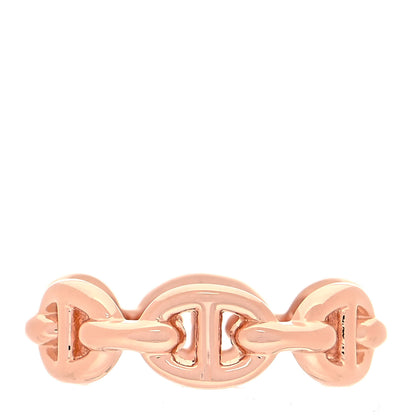 Hermes 18K Rose Gold PM Chaine D'Ancre Enchainee Ring 49 4.75 1 of 5