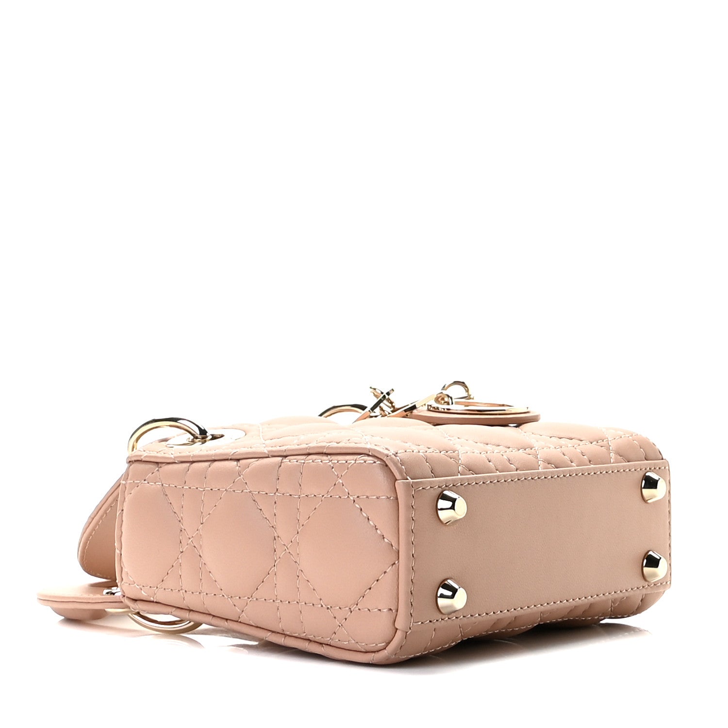 Christian Dior Lambskin Cannage Micro Lady Dior Rose Des Vents 4 of 8