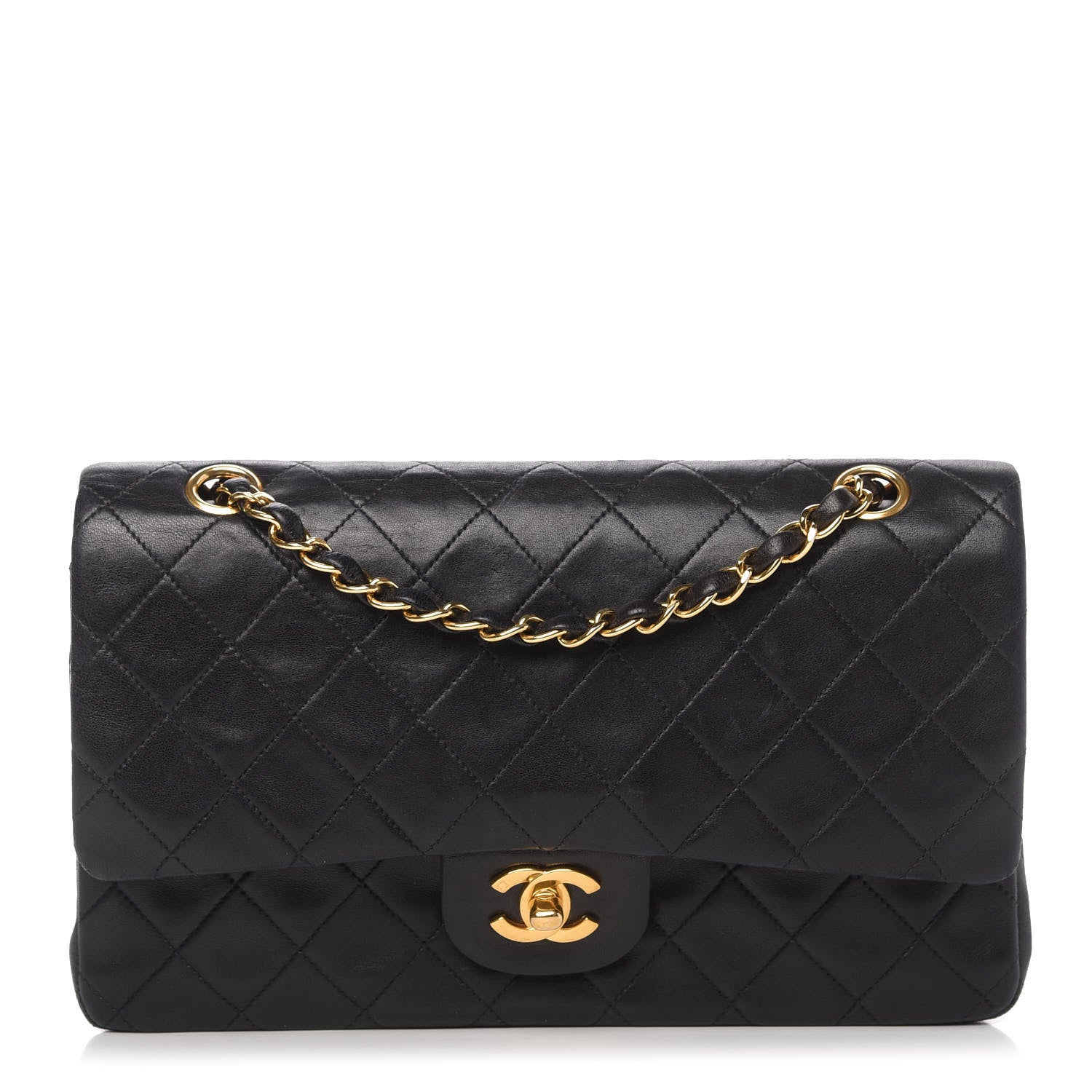 Chanel Lambskin Quilted Medium Double Flap Black 1 of 10