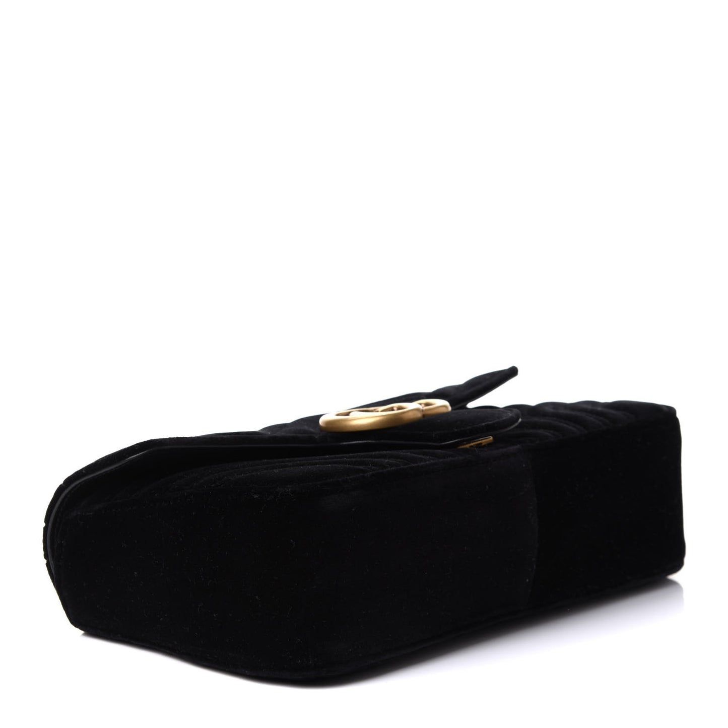 Velvet Matelasse Small GG Marmont Shoulder Bag Black