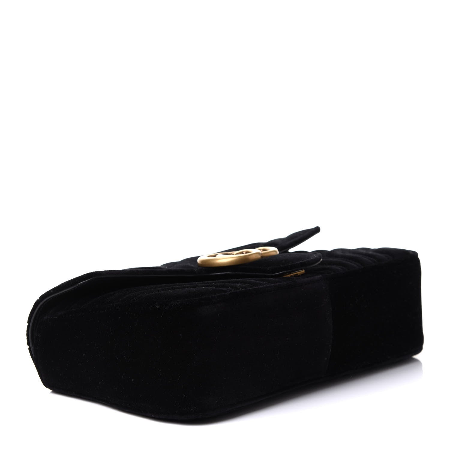 Gucci Velvet Matelasse Small GG Marmont Shoulder Bag Black 4 of 12