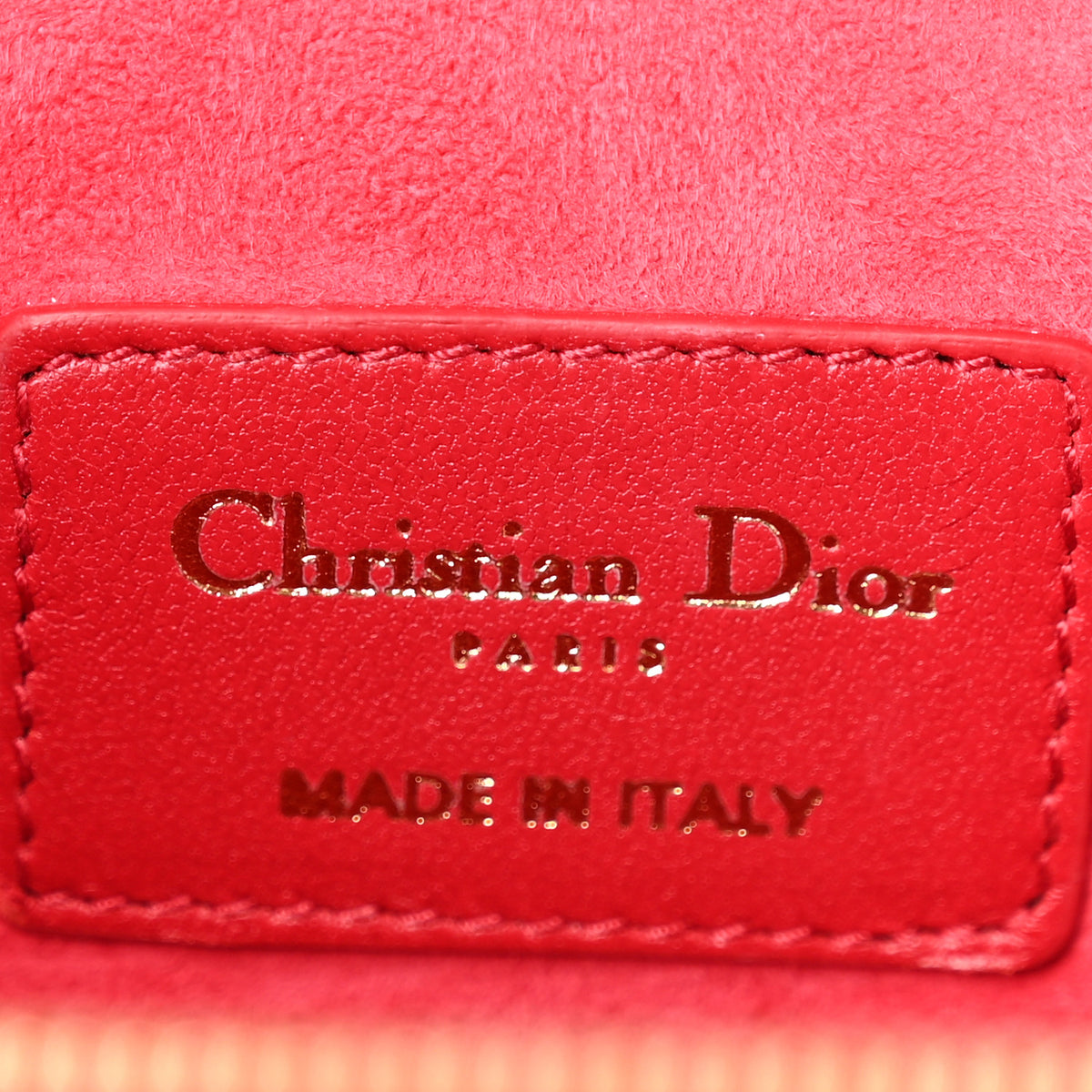 Lambskin Cannage Micro Lady Dior Vanity Case Red