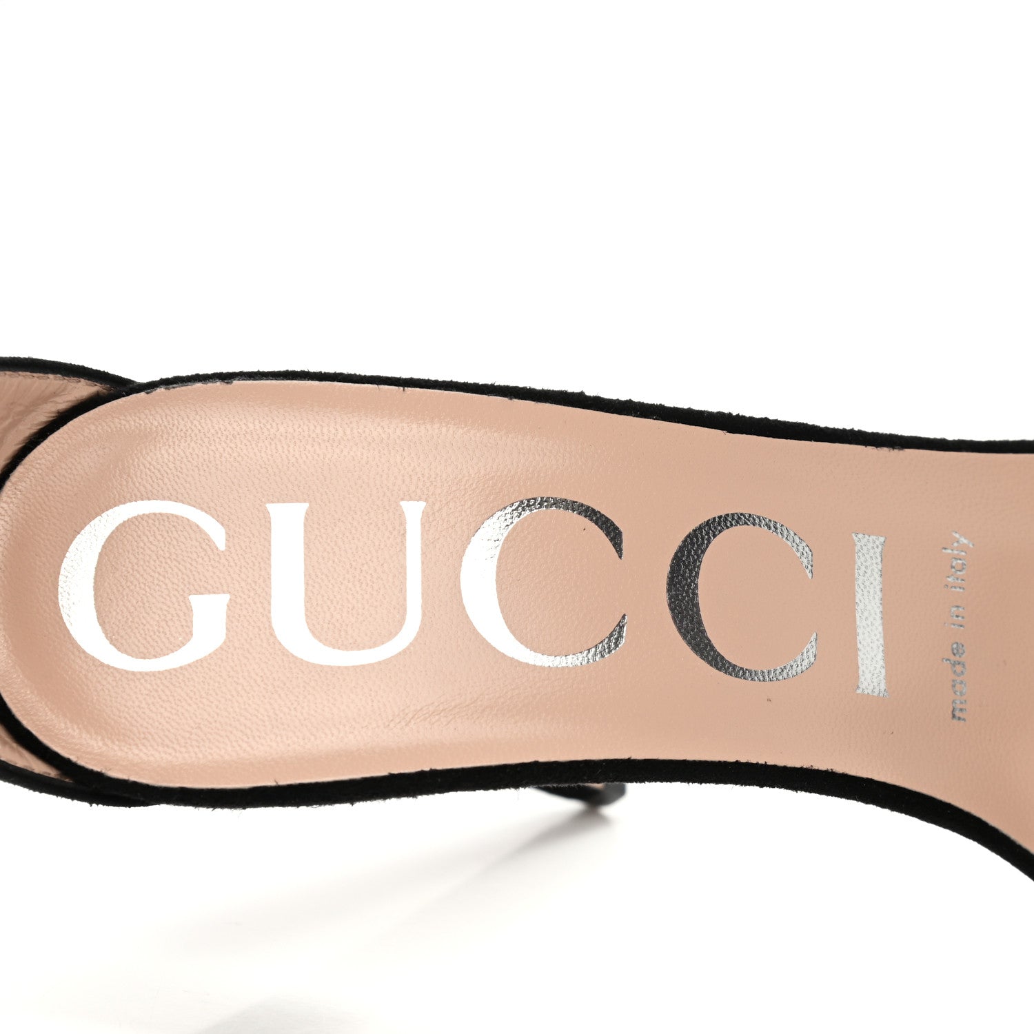 Gucci Kid Scamosciato GG Ankle Strap High Heel Sandals 37 Black 7 of 8