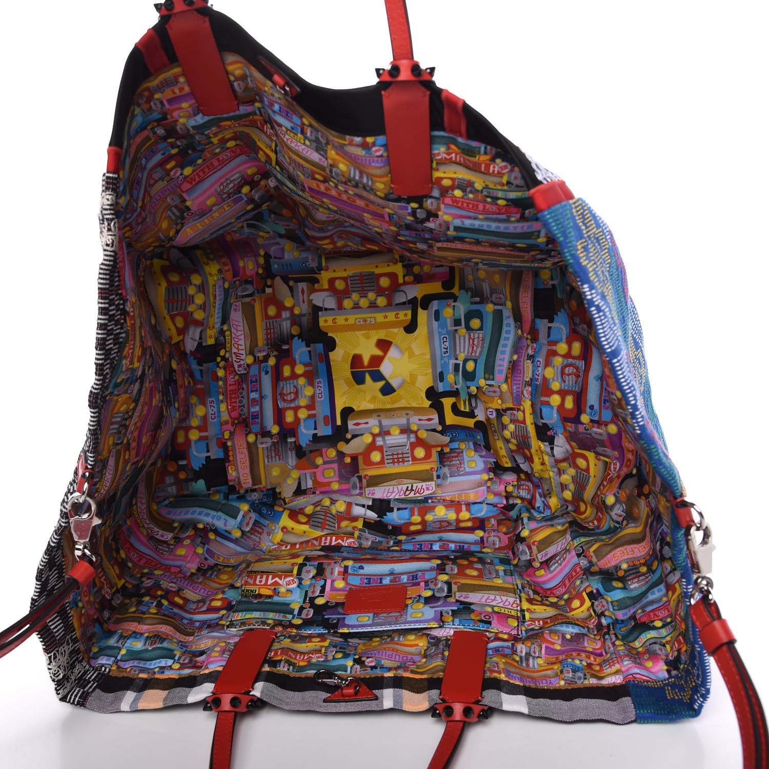 Christian Louboutin Satin Embellished Manilacaba Tote Multicolor 5 of 9
