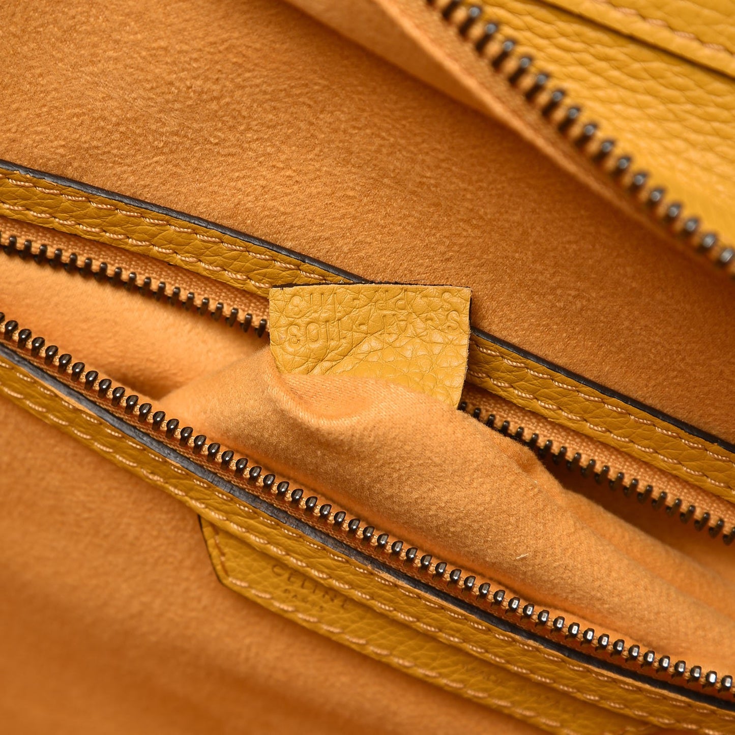 Drummed Calfskin Mini Luggage Ocre