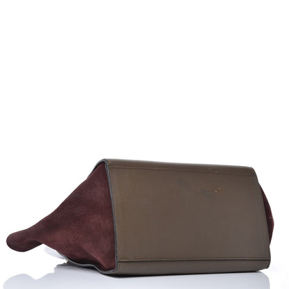Celine Smooth Calfskin Suede Medium Tri-Color Trapeze Burgundy 4 of 21