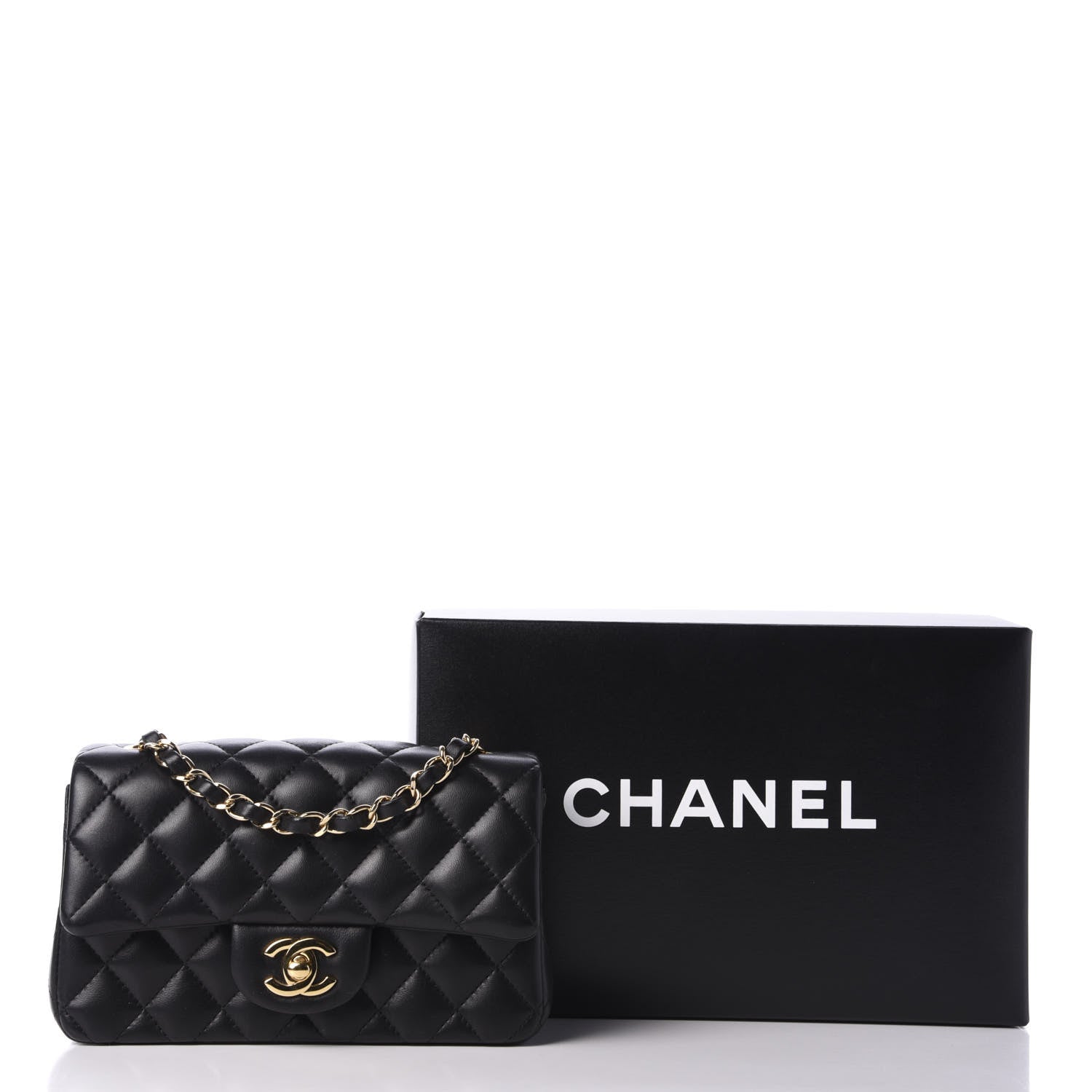 Chanel Lambskin Quilted Mini Rectangular Flap Black 11 of 11