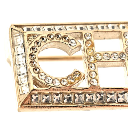 Chanel Baguette Crystal Star Logo Brooch Gold 4 of 4