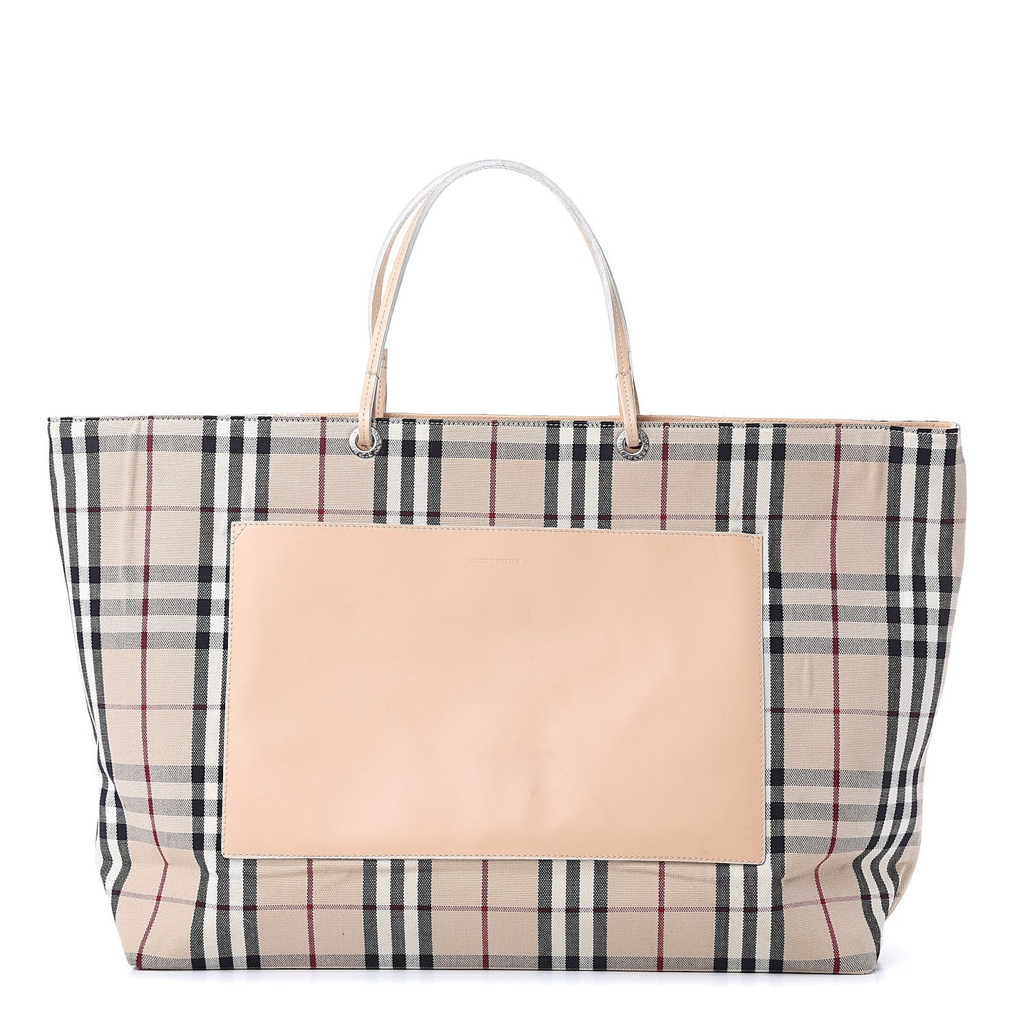 Canvas House Check Front Pocket Tote Beige