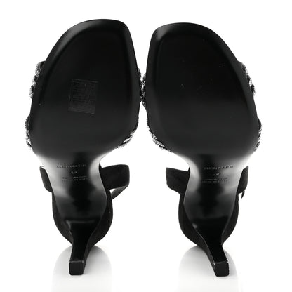 Hermes Suede Goatskin Embellished Ella 105 Sandals 40 Black 5 of 8