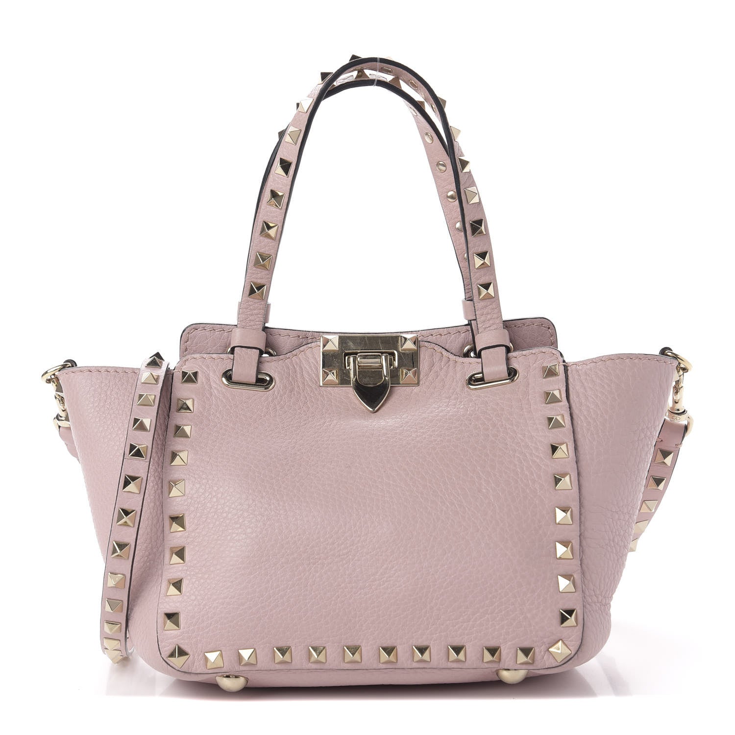 Valentino Garavani Pebbled Calfskin Mini Rockstud Tote Cipria 1 of 11