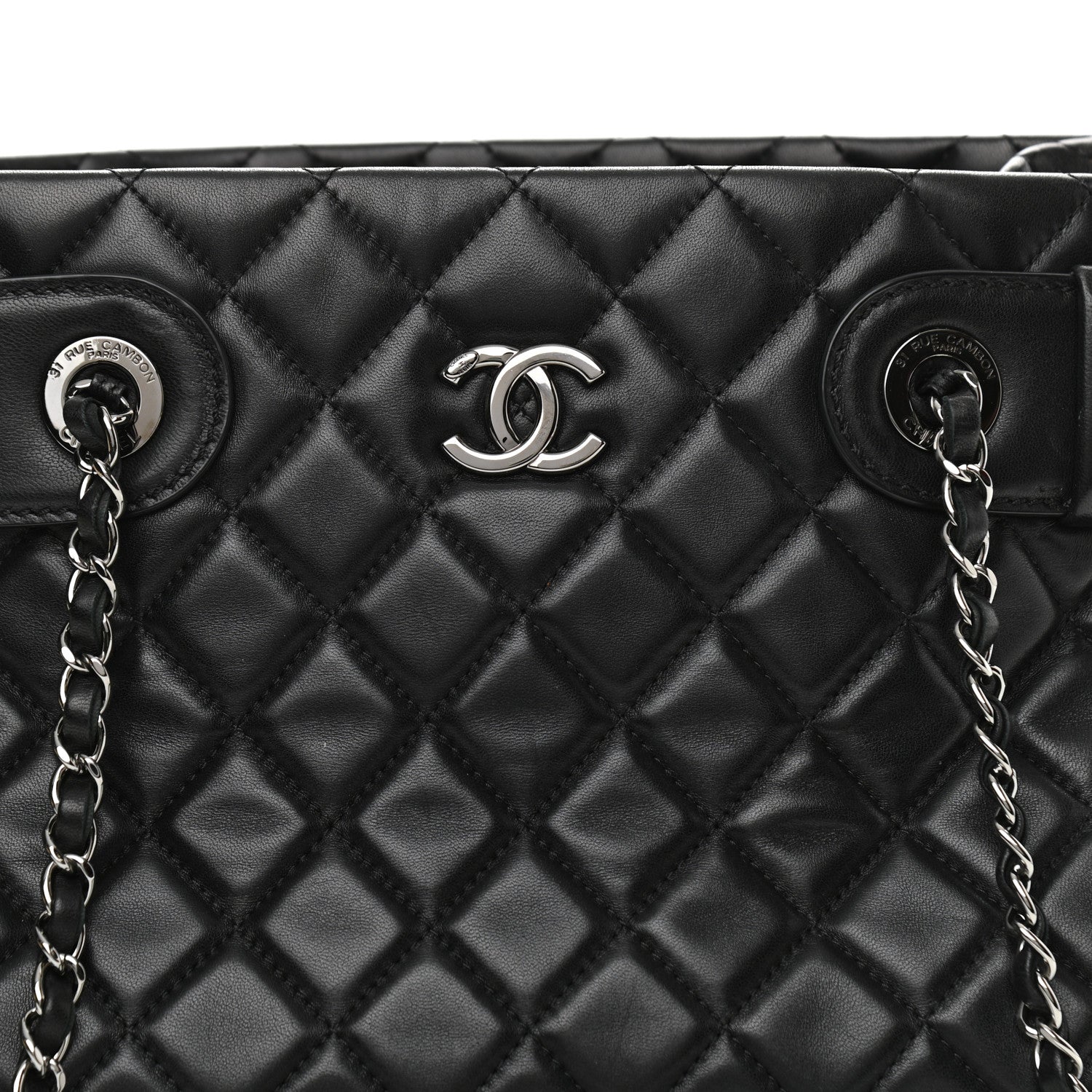 Chanel Lambskin Quilted Small Coco Loop Tote Black 7 of 11
