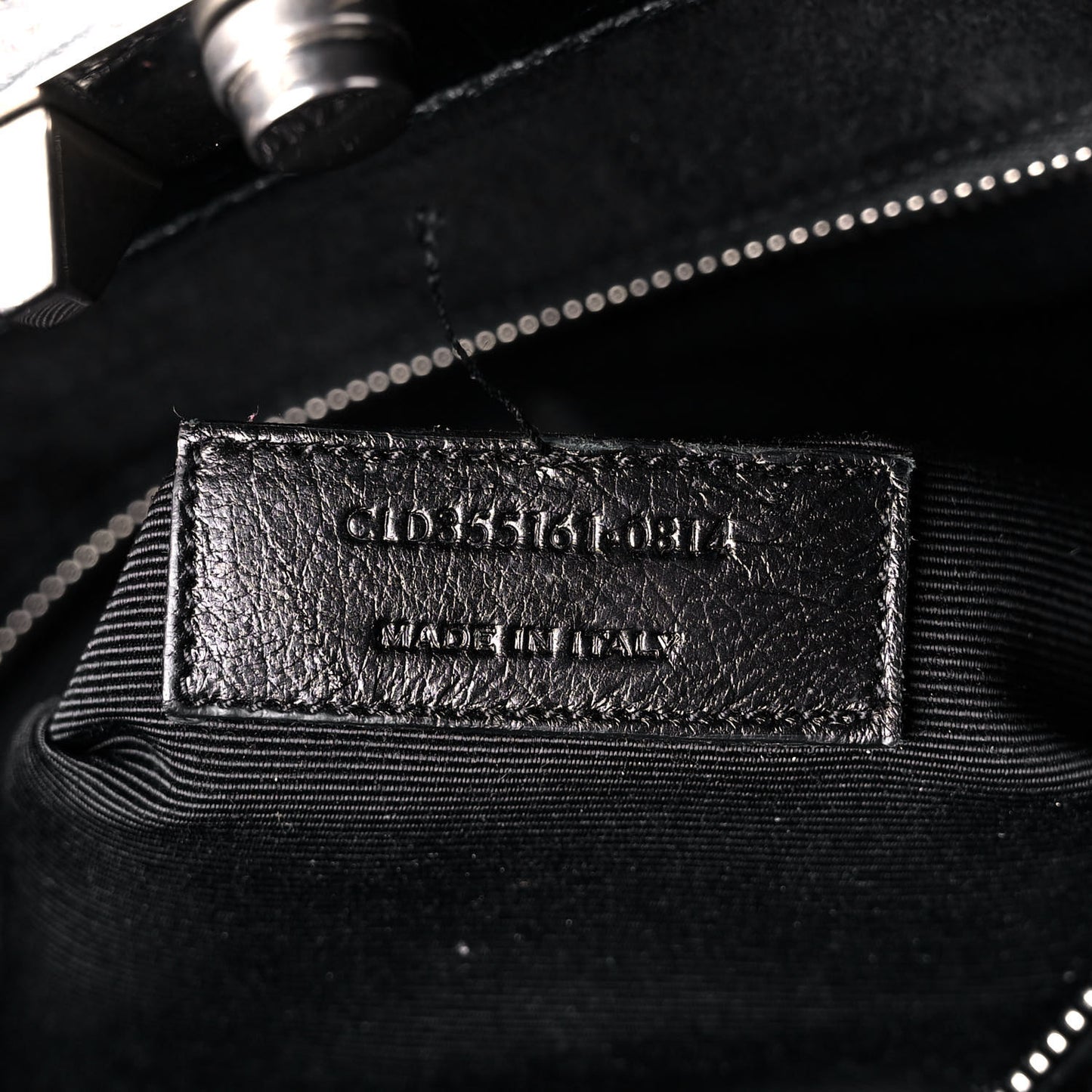 Calfskin Crocodile Embossed Medium Trois Class Tote Black