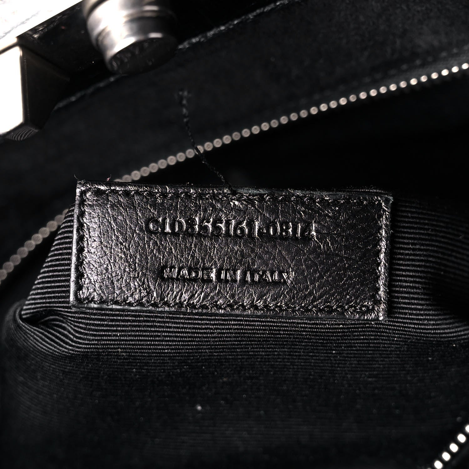 Saint Laurent Calfskin Crocodile Embossed Medium Trois Class Tote Black 7 of 17