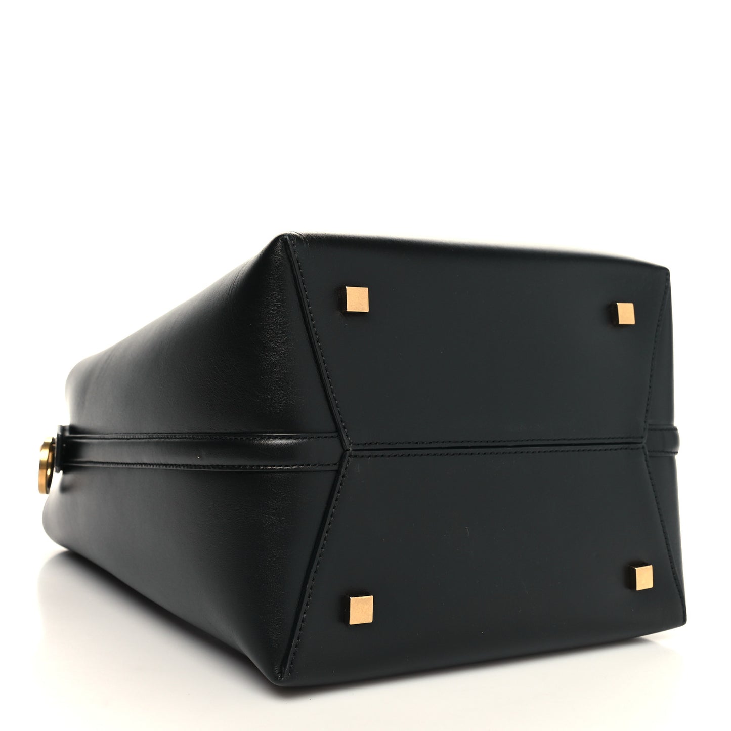 Smooth Shiny Calfskin Monogram Le 37 Bucket Bag Black