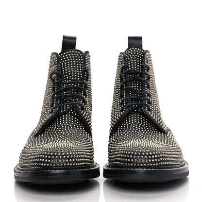 Saint Laurent Calfskin Mens Studded Lace Up Boots 41.5 Black 2 of 8