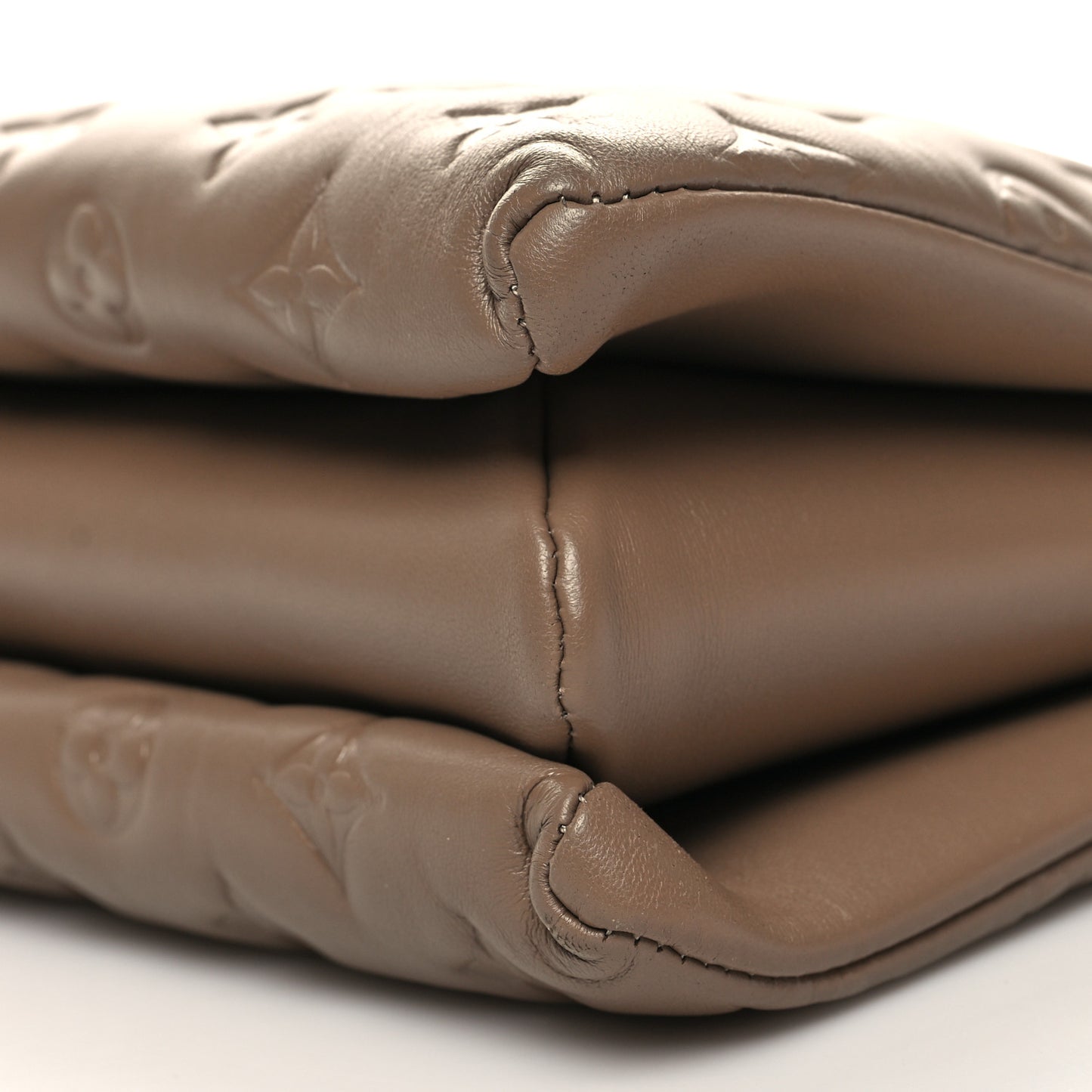 Lambskin Embossed Monogram Coussin PM Taupe
