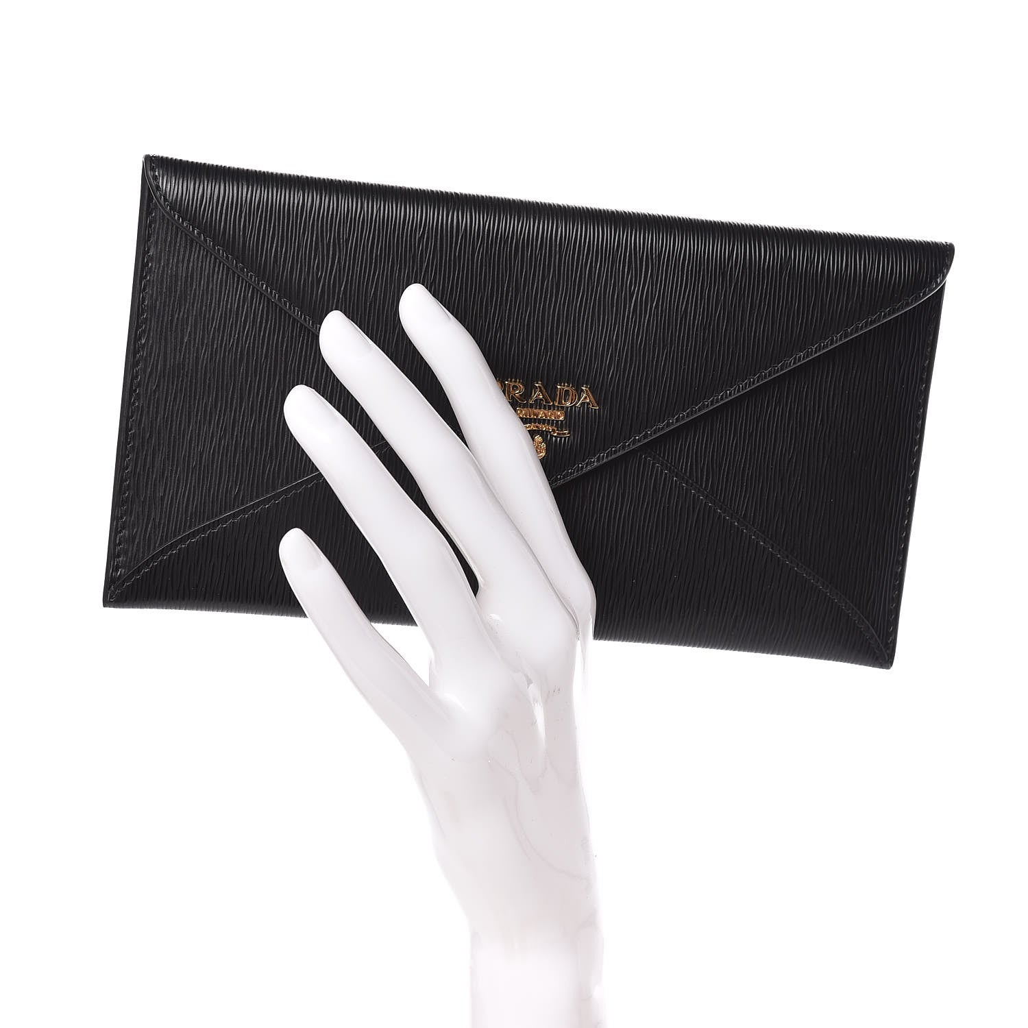 Prada Vitello Move Envelope Wallet Black 2 of 8