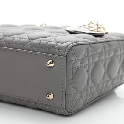 Christian Dior Lambskin Cannage Small My ABCDior Lady Dior Grey 9 of 9