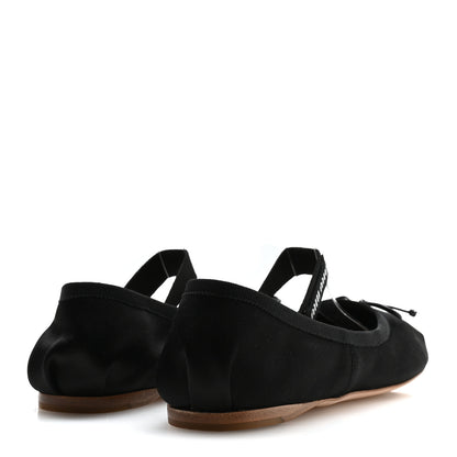 Miu Miu Satin Ballerina Flats 37 Black 5 of 7