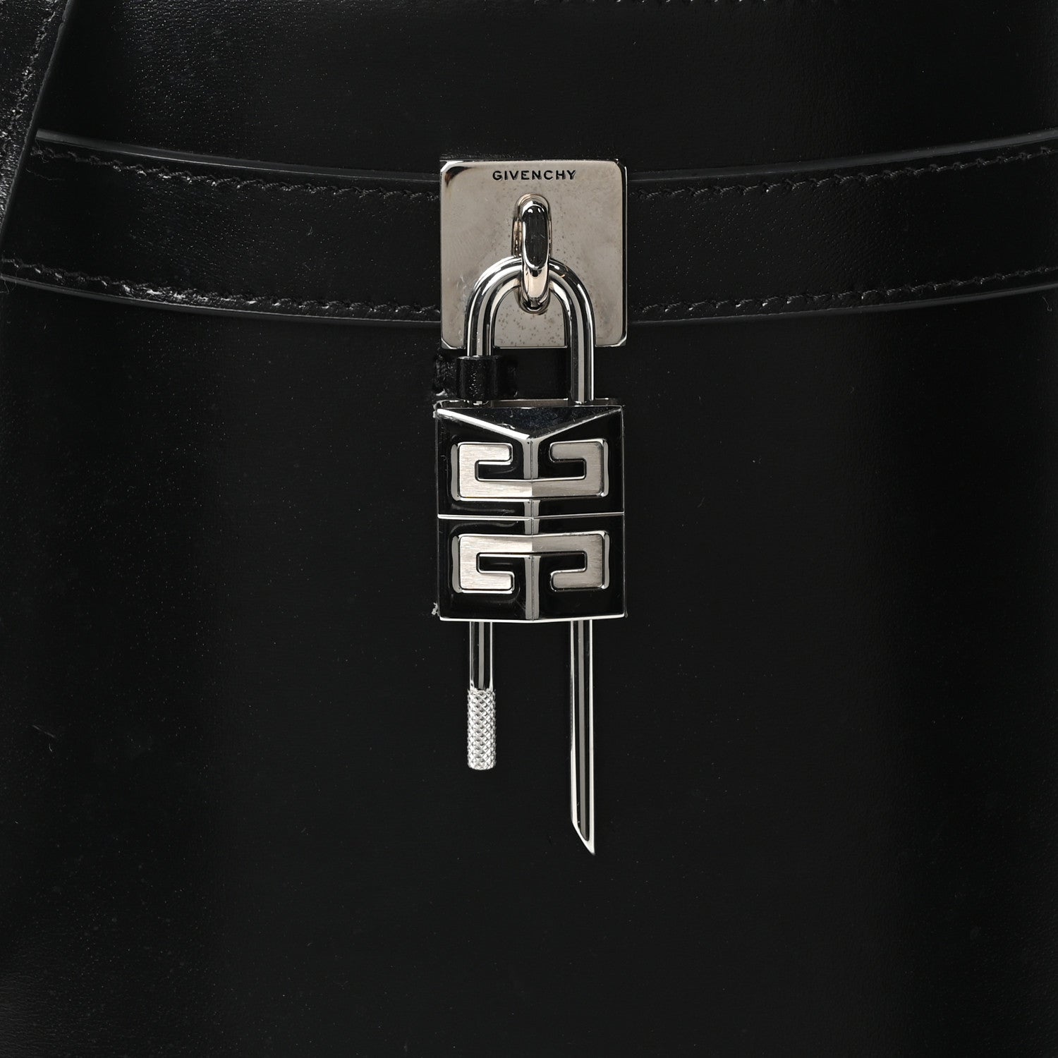 Givenchy Box Calfskin Shark Lock Bucket Bag Black 7 of 9