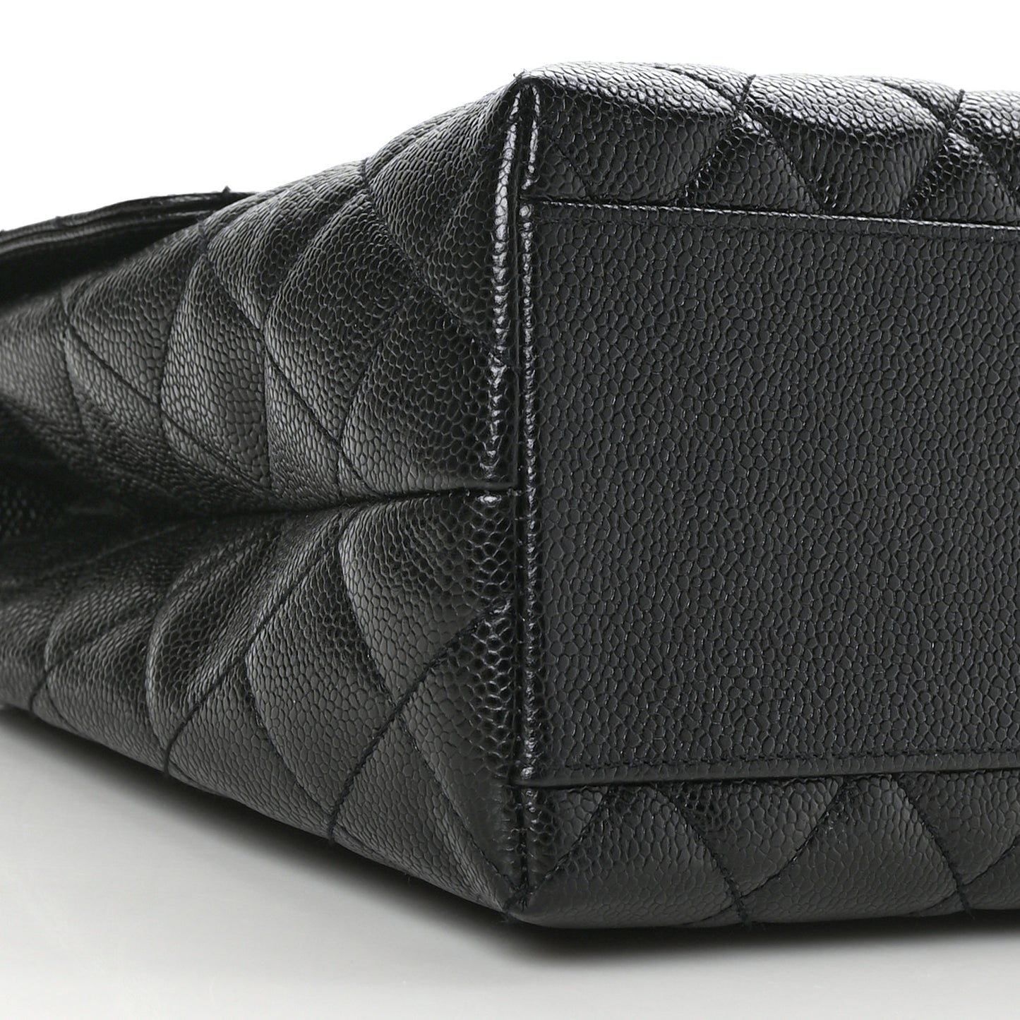 Caviar Quilted Jumbo Kelly Flap Black