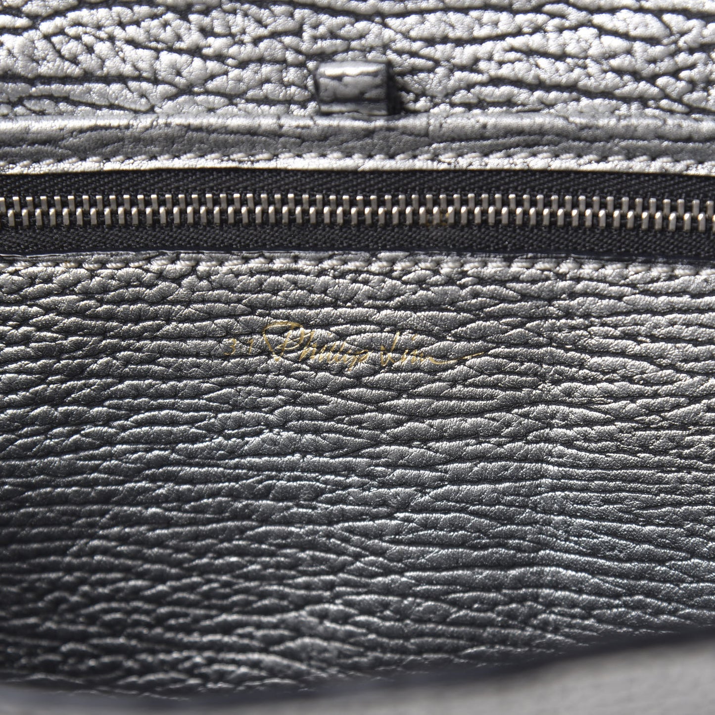 3.1 Textured Calfskin Medium Pashli Satchel Silver
