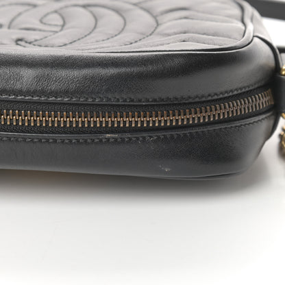 Gucci Calfskin Matelasse Mini GG Marmont Chain Shoulder Bag Black 15 of 18