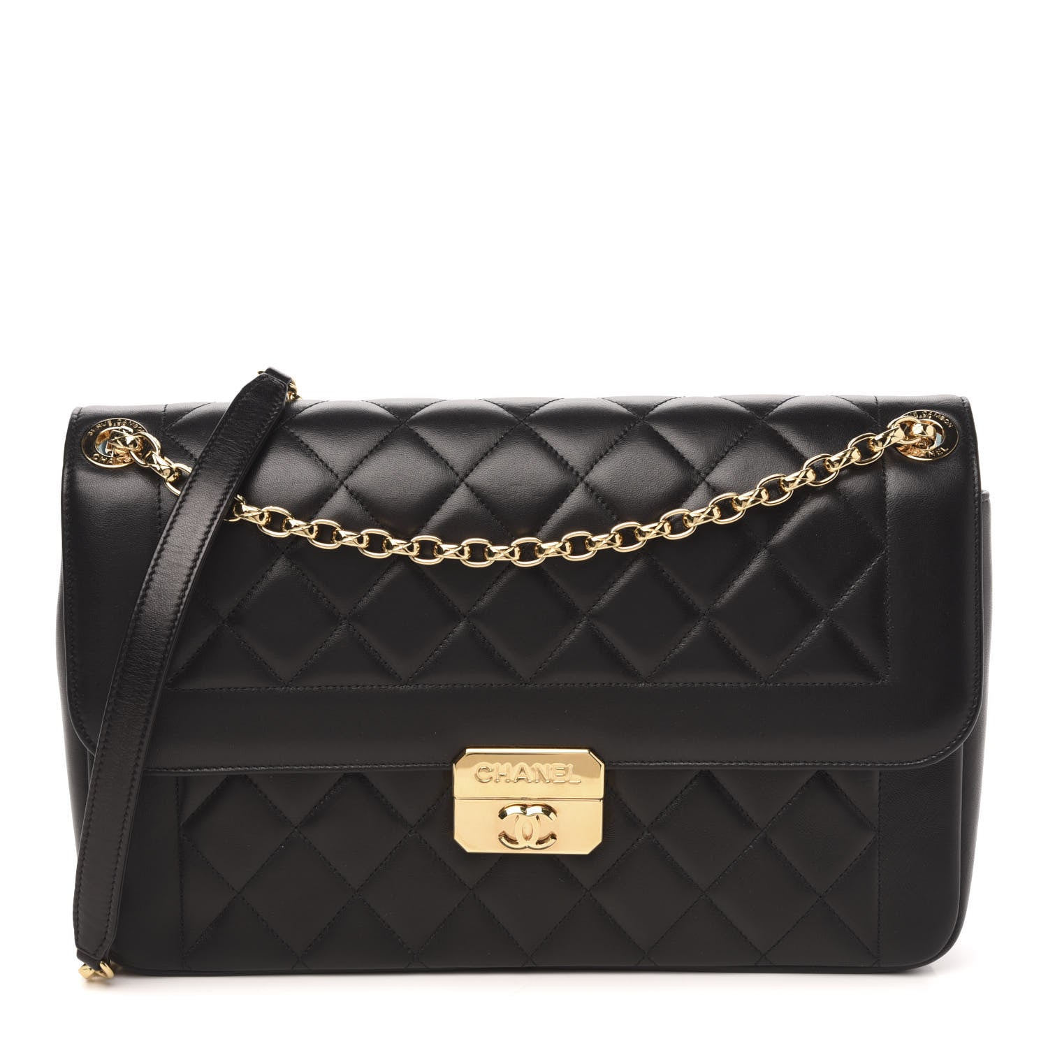 Chanel Lambskin Quilted Large Chic With Me Flap Black 1 of 13